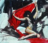Henry Asencio Canvas Paintings - RED VEIL